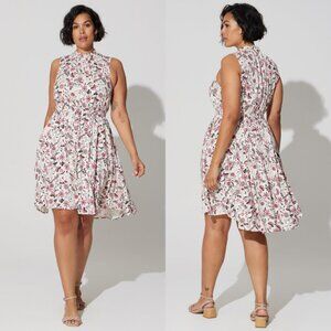 NWT Torrid 4 Floral Mini Stretch Challis Hi-Low Dress 4X 26